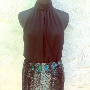 NWOT forever 21 sequin chiffon mini party dress